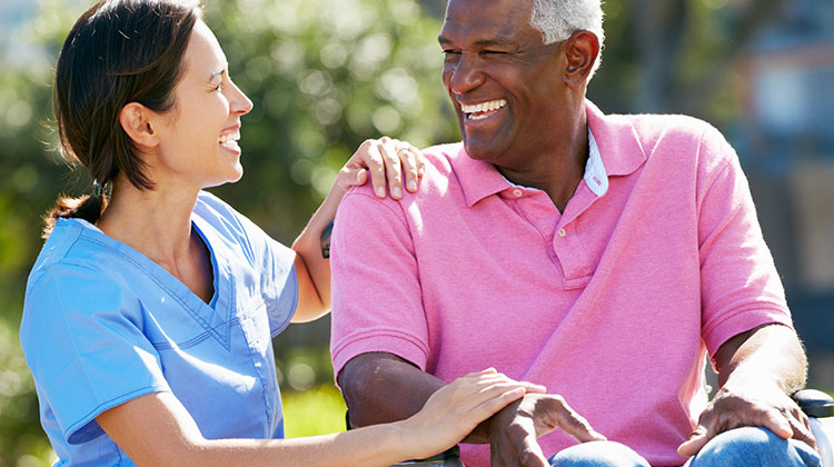 Happy Care Worker and Senior